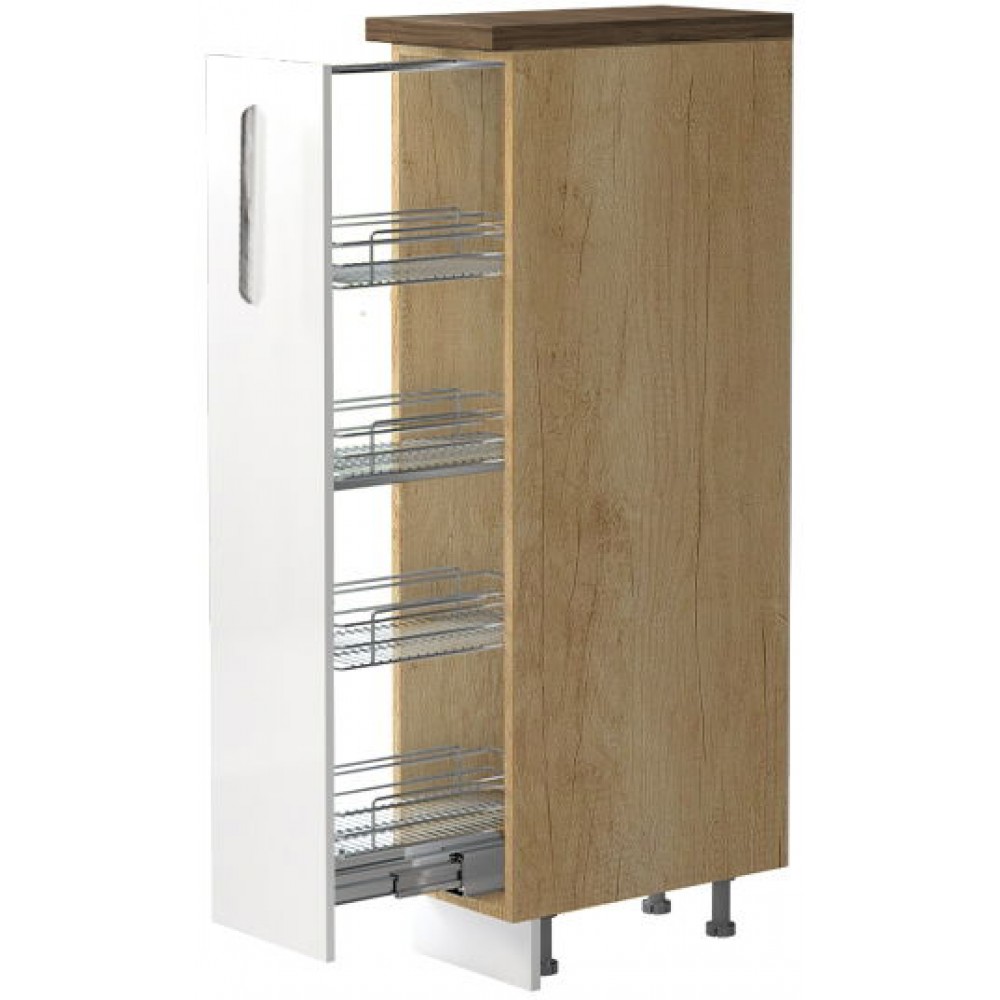 Επιδαπέδιο ντουλάπι ψηλό Raval K14-30-1KZ-Φυσικό - Λευκό γυαλιστερό