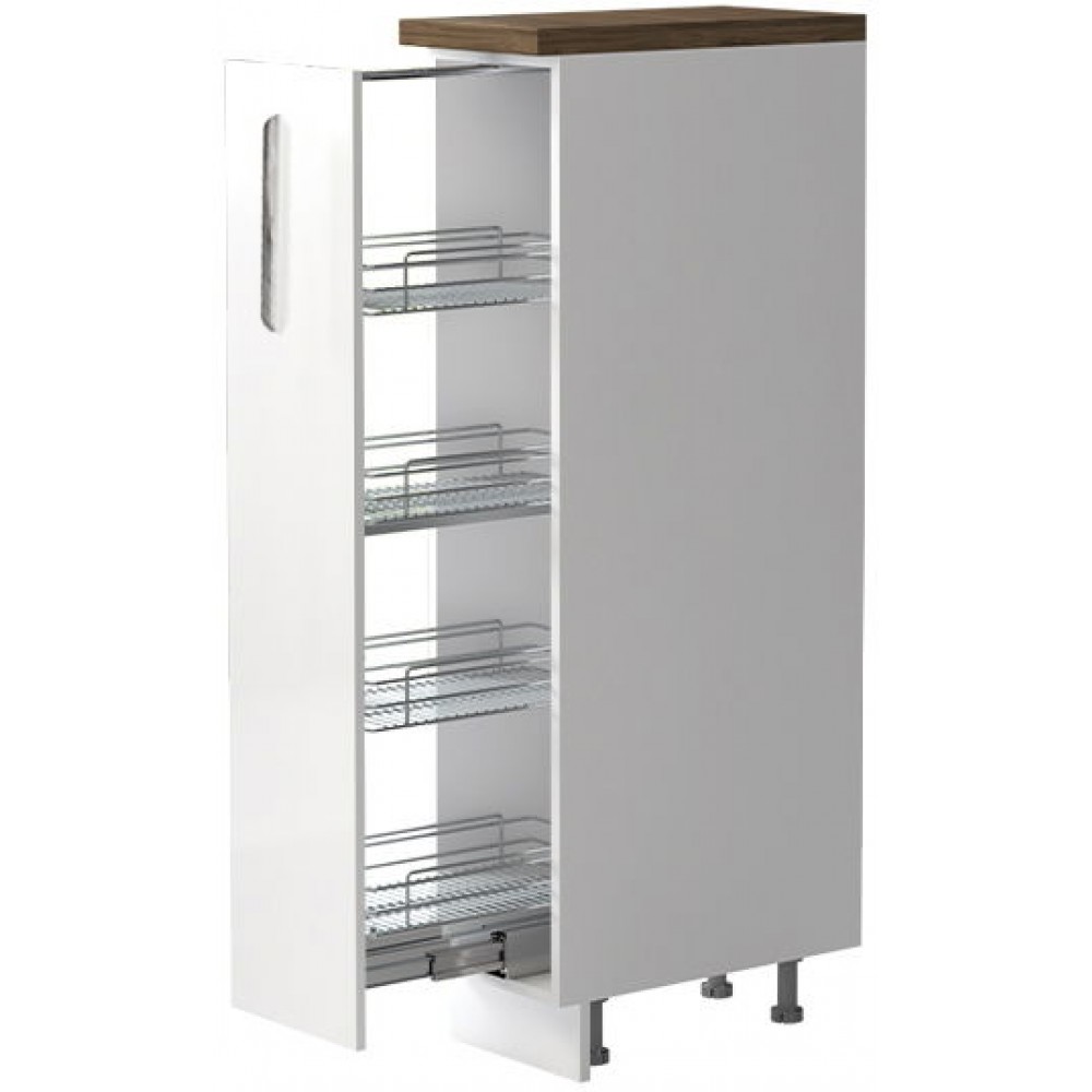 Επιδαπέδιο ντουλάπι ψηλό Raval K14-30-1KZ-Λευκό - Λευκό γυαλιστερό