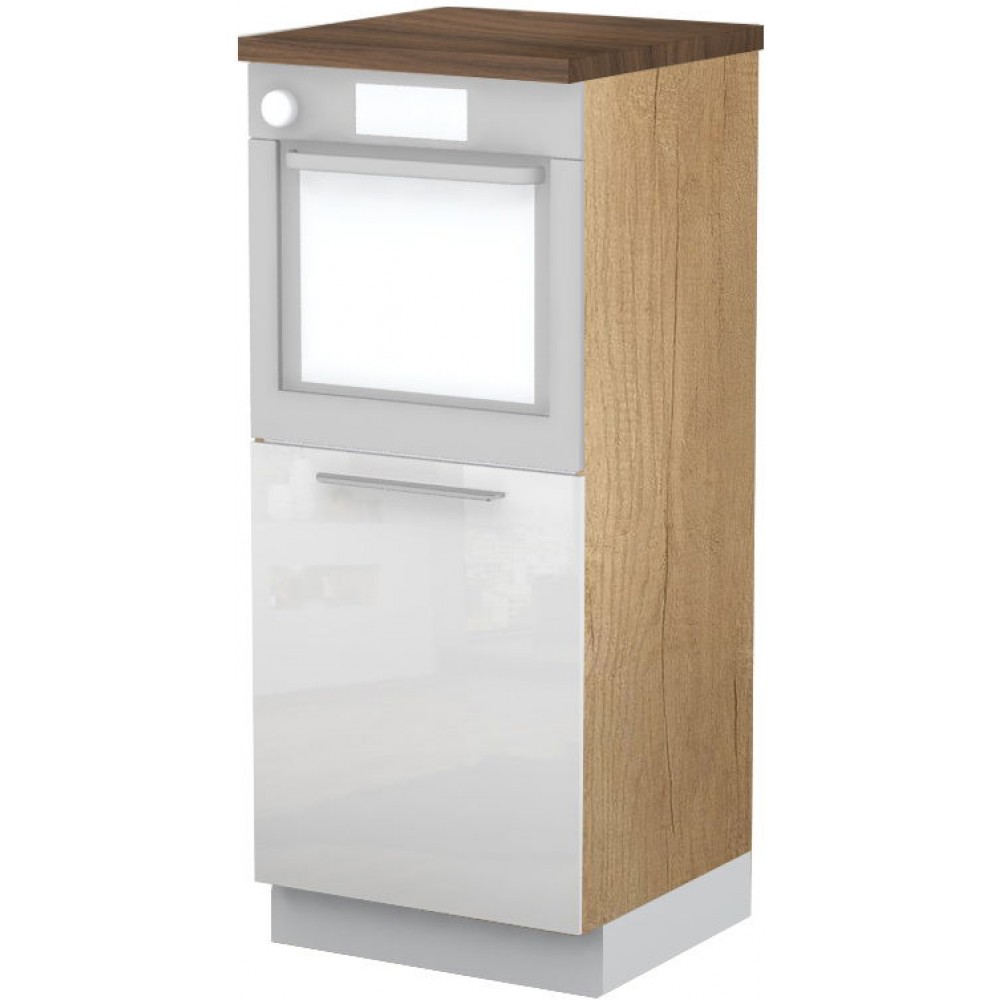 Επιδαπέδιο ντουλάπι φούρνου ψηλό Raval K14-60-1KR-Φυσικό - Λευκό γυαλιστερό