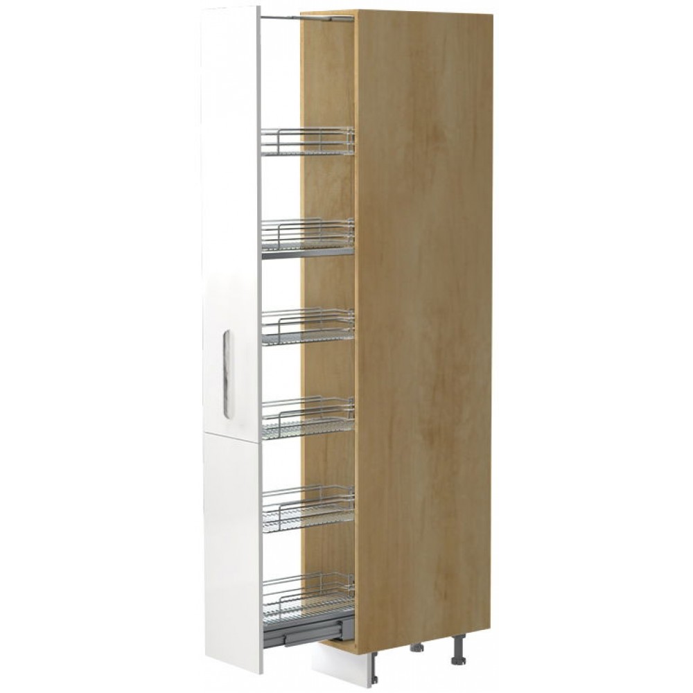 Επιδαπέδιο ντουλάπι ψηλό Raval K21-30-1KZ-Δρυς - Λευκό γυαλιστερό