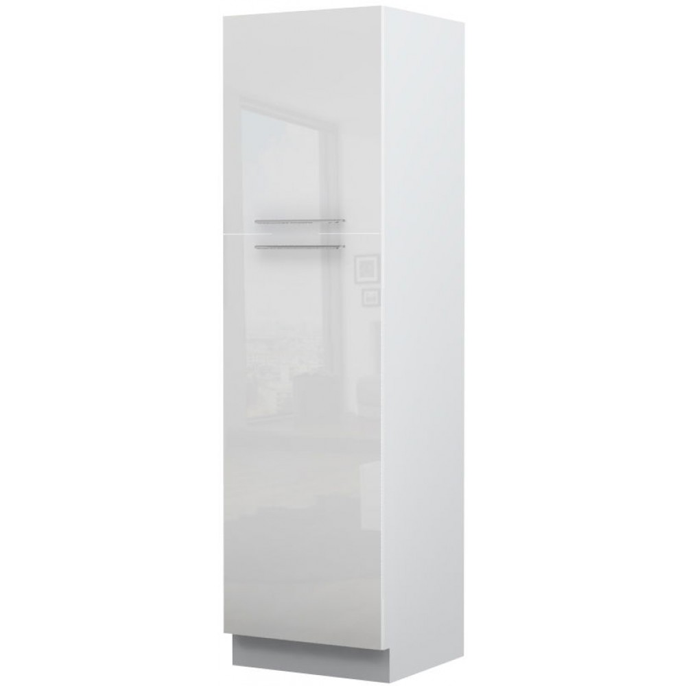 Επιδαπέδιο ντουλάπι ψηλό Raval K21-60-2KF-Λευκό - Λευκό γυαλιστερό