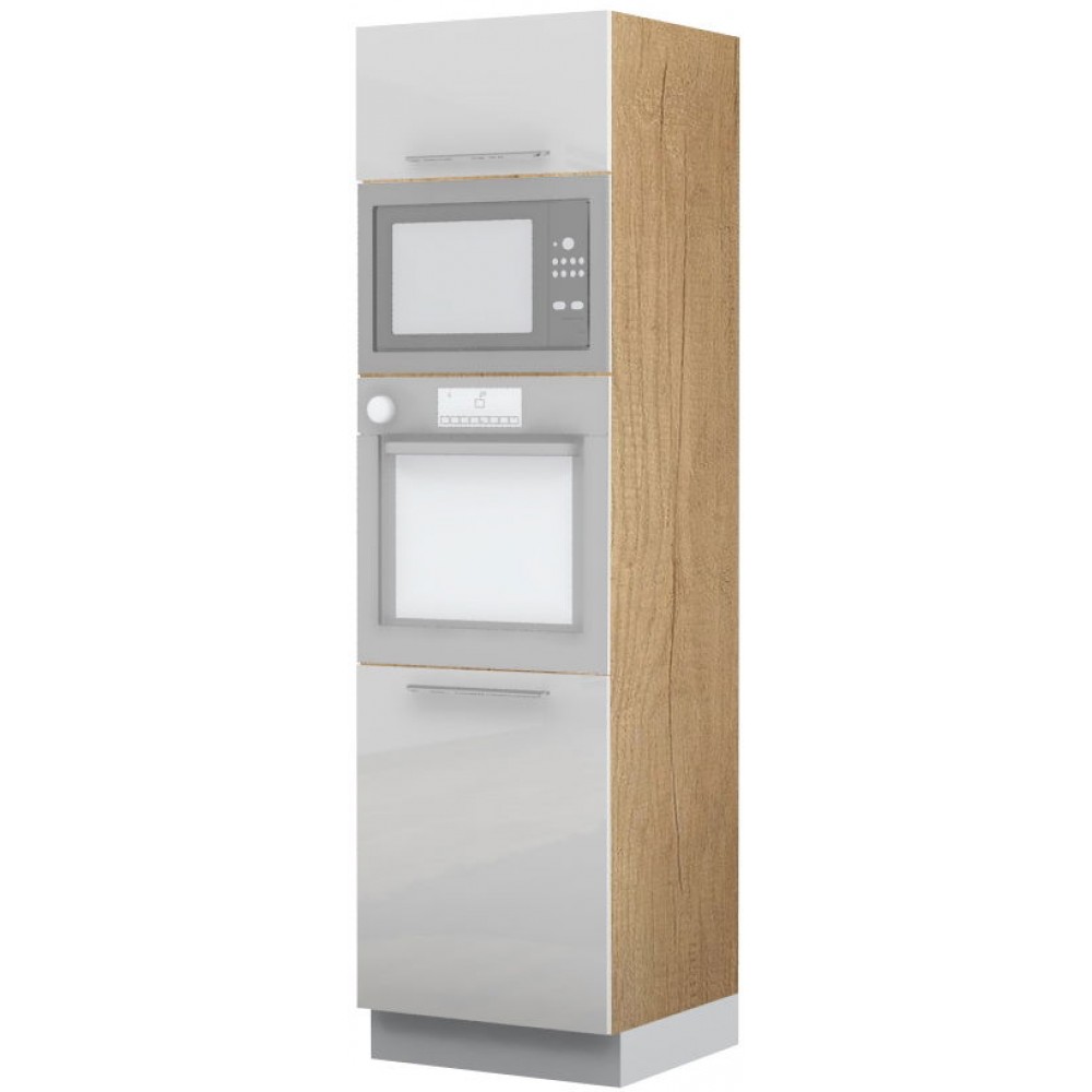 Επιδαπέδιο ντουλάπι φούρνου ψηλό Raval K21-60-RM-Φυσικό - Λευκό γυαλιστερό