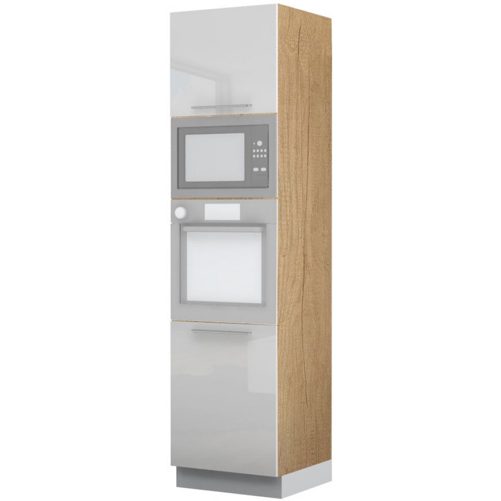 Επιδαπέδιο ντουλάπι φούρνου ψηλό Raval K23-60-RM-Φυσικό - Λευκό γυαλιστερό