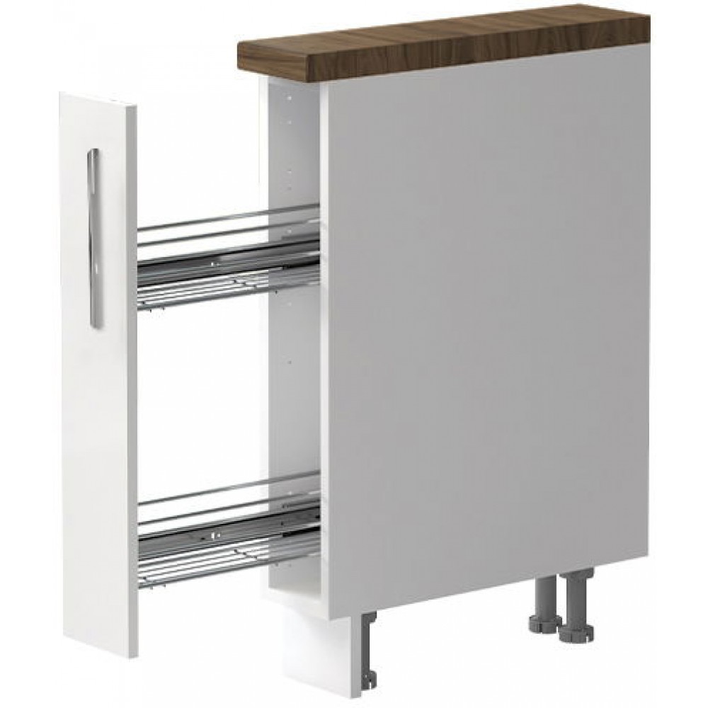 Επιδαπέδιο ντουλάπι Raval R-15-1K-Λευκό - Λευκό γυαλιστερό