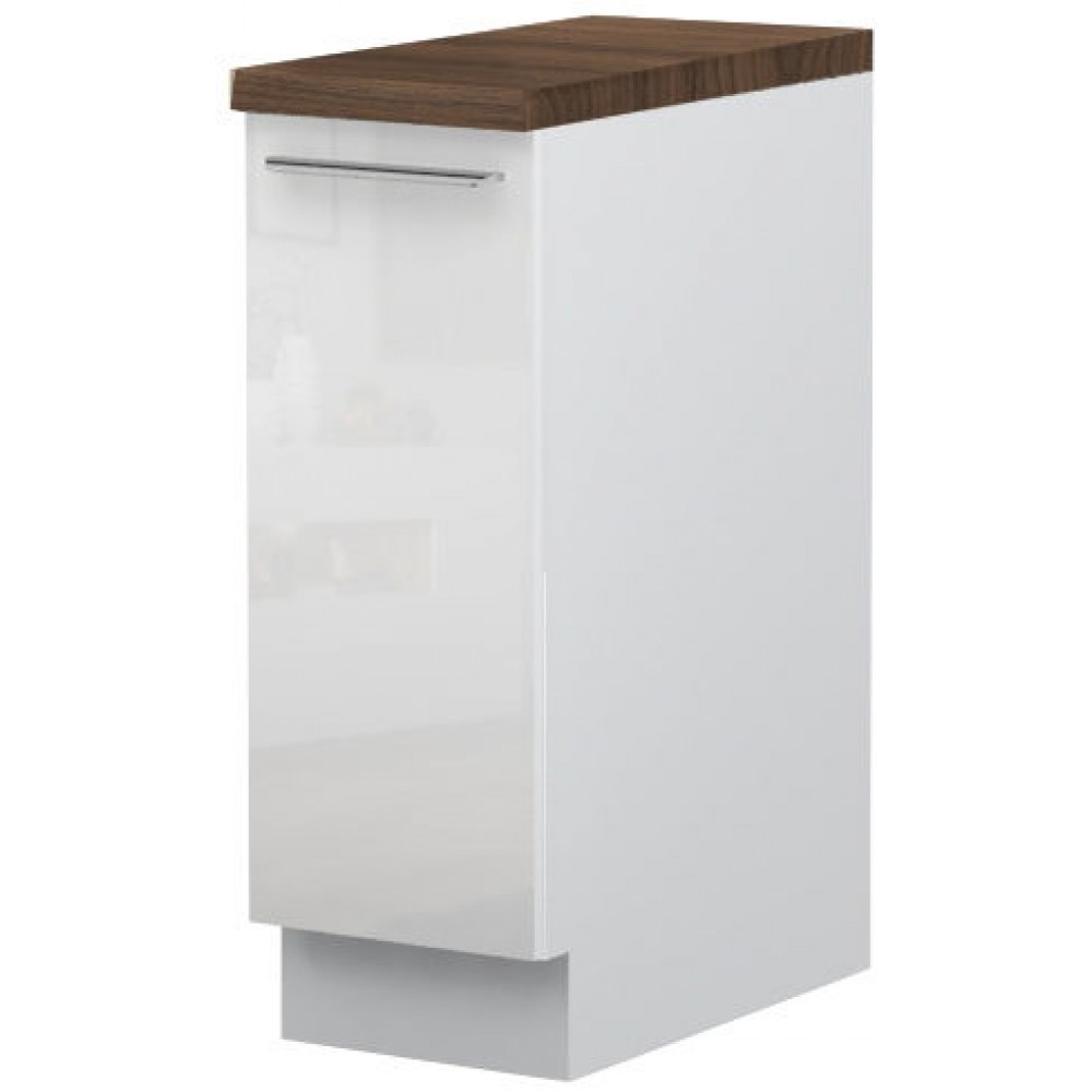 Επιδαπέδιο ντουλάπι Raval R-30-1K-Λευκό - Λευκό γυαλιστερό