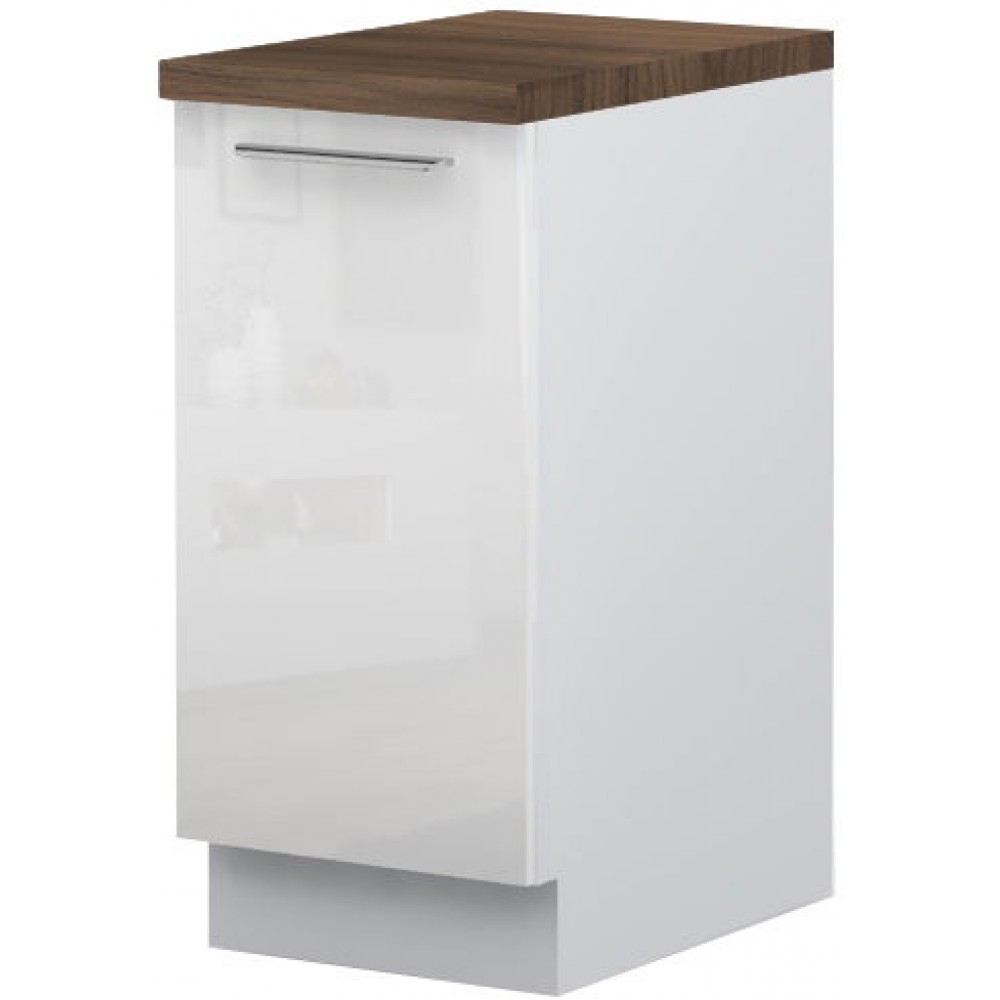 Επιδαπέδιο ντουλάπι Raval R-40-1K-Λευκό - Λευκό γυαλιστερό