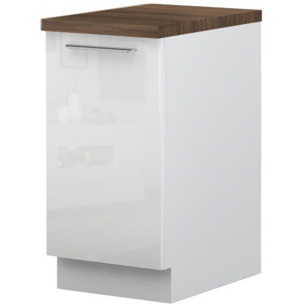 Επιδαπέδιο ντουλάπι Raval R-45-1K-Λευκό - Λευκό γυαλιστερό