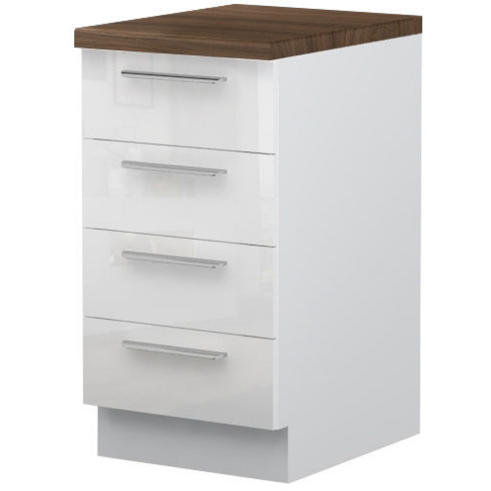 Επιδαπέδιο ντουλάπι Raval R-45-4F-Λευκό - Λευκό γυαλιστερό