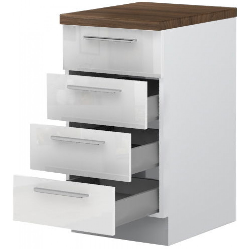 Επιδαπέδιο ντουλάπι Raval R-45-4MBOX-Λευκό - Λευκό γυαλιστερό