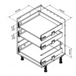 Επιδαπέδιο ντουλάπι Raval R-60-3MBOX-Λευκό - Λευκό γυαλιστερό