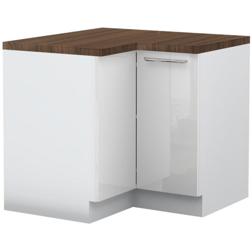 Επιδαπέδιο γωνιακό ντουλάπι Raval R-UG-2K-Λευκό - Λευκό γυαλιστερό