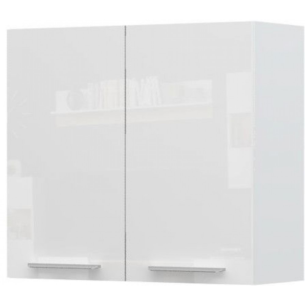 Ντουλάπι κρεμαστό Raval V7-80-2K-Λευκό - Λευκό γυαλιστερό