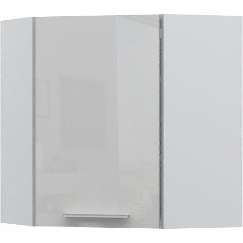 Ντουλάπι κρεμαστό γωνιακό Raval V7-UG-1K-Λευκό - Λευκό γυαλιστερό