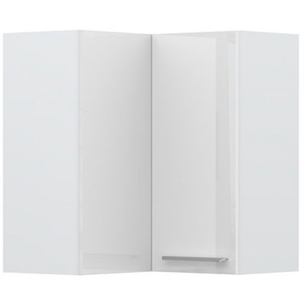 Ντουλάπι κρεμαστό γωνιακό Raval V7-UG-2K-Λευκό - Λευκό γυαλιστερό