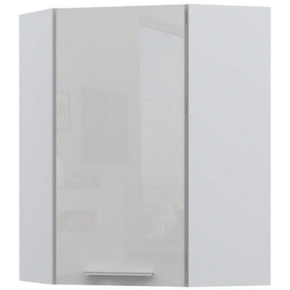 Ντουλάπι κρεμαστό γωνιακό Raval V9-UG-1K-Λευκό - Λευκό γυαλιστερό