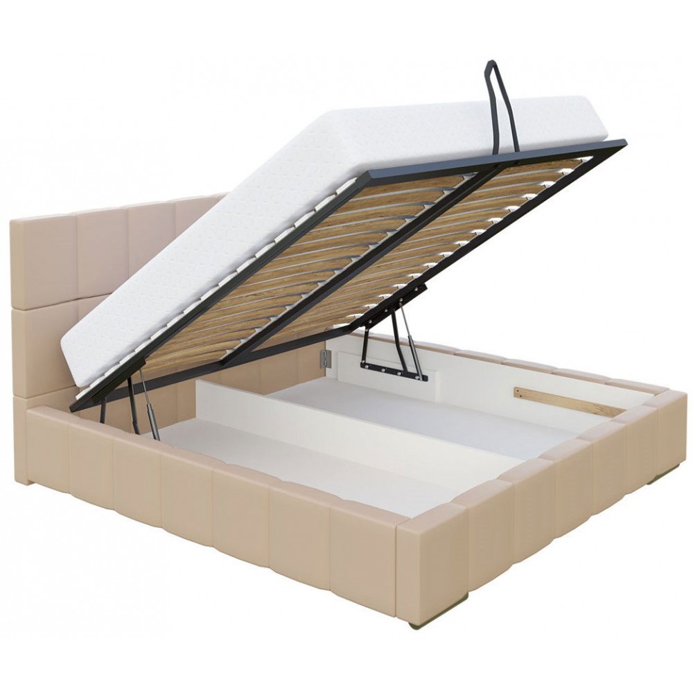 Επενδυμένο κρεβάτι Leo-Petrol-160 x 200