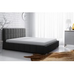 Επενδυμένο κρεβάτι Leo-Gkri Skouro-140 x 200