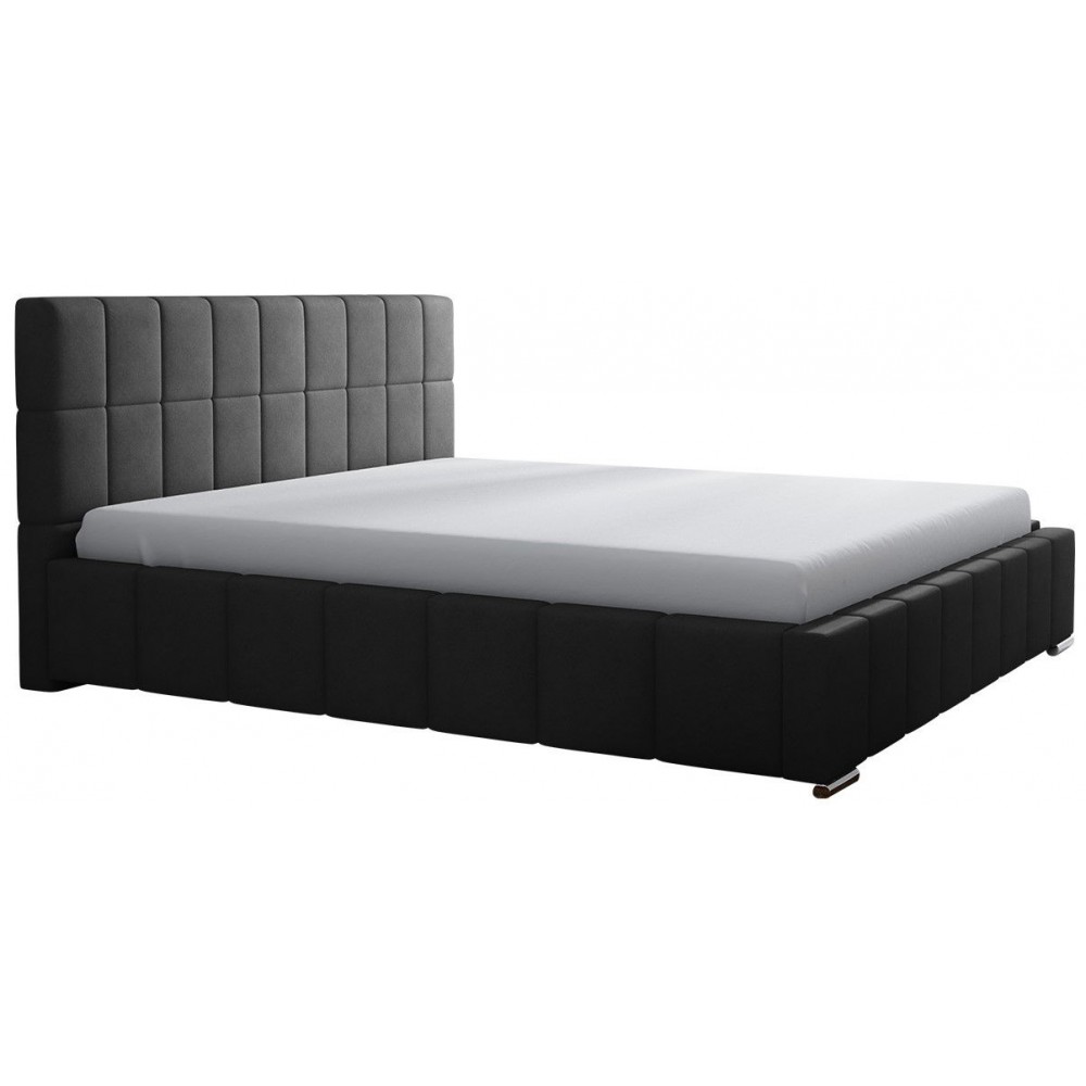 Επενδυμένο κρεβάτι Leo-Gkri Skouro-180 x 200