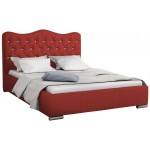Επενδυμένο κρεβάτι Santorini-Kokkino-140 x 200