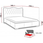 Επενδυμένο κρεβάτι Santorini-Prasino-140 x 200