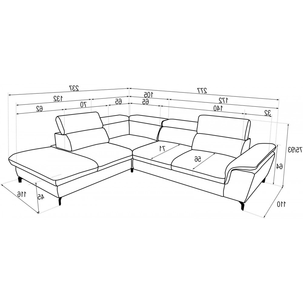 Γωνιακός καναπές Alegar-Somon-Δεξιά 277x237x75