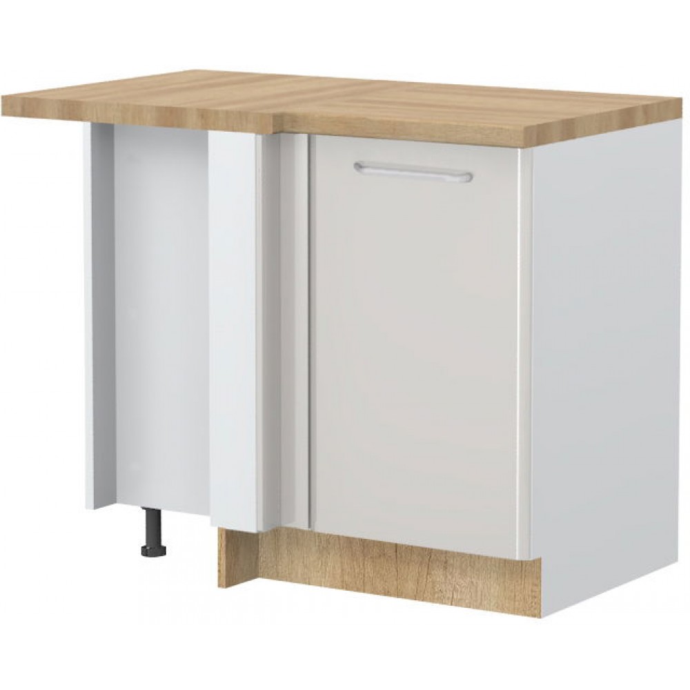 Επιδαπέδιο γωνιακό ντουλάπι Modena R-UG-1K-Λευκό - Γκρι ανοιχτό