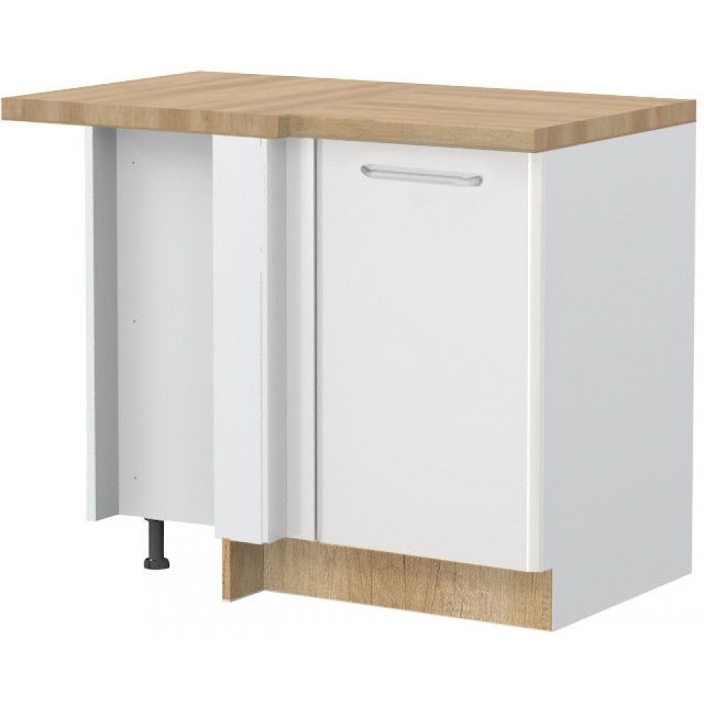 Επιδαπέδιο γωνιακό ντουλάπι Modena R-UG-1K-Λευκό - Λευκό γυαλιστερό