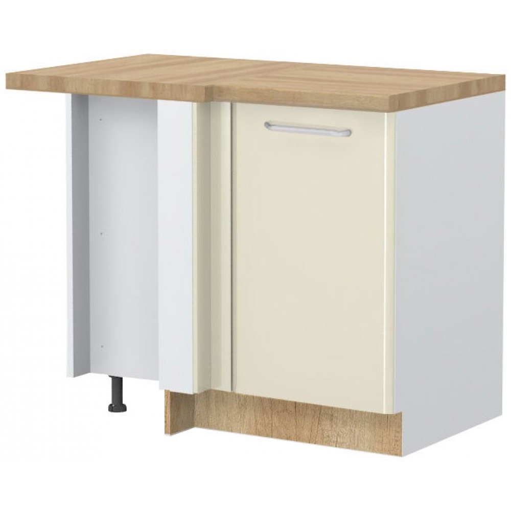 Επιδαπέδιο γωνιακό ντουλάπι Modena R-UG-1K-Λευκό - Μπεζ