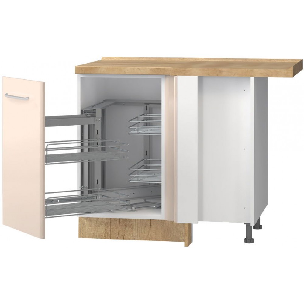 Επιδαπέδιο γωνιακό ντουλάπι Modena R-UG-1KMC-Λευκό - Μπεζ-Αριστερά