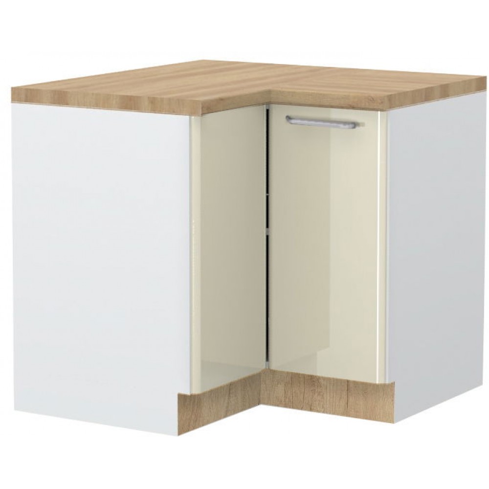 Επιδαπέδιο γωνιακό ντουλάπι Modena R-UG-2K-Λευκό - Μπεζ
