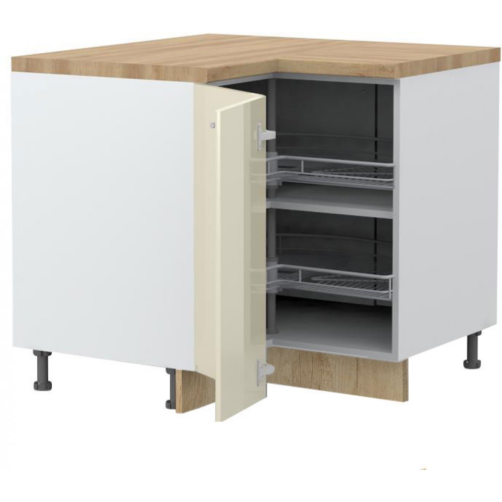 Επιδαπέδιο γωνιακό ντουλάπι Modena R-UG-2KZA-Λευκό - Μπεζ