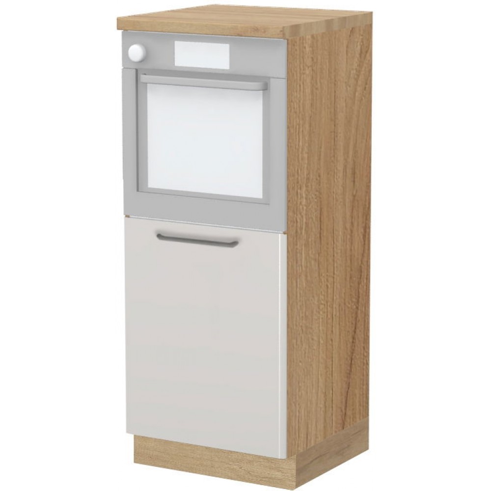 Επιδαπέδιο ντουλάπι φούρνου ψηλό Modena K14-60-1KR-Καρυδί - Γκρι ανοιχτό