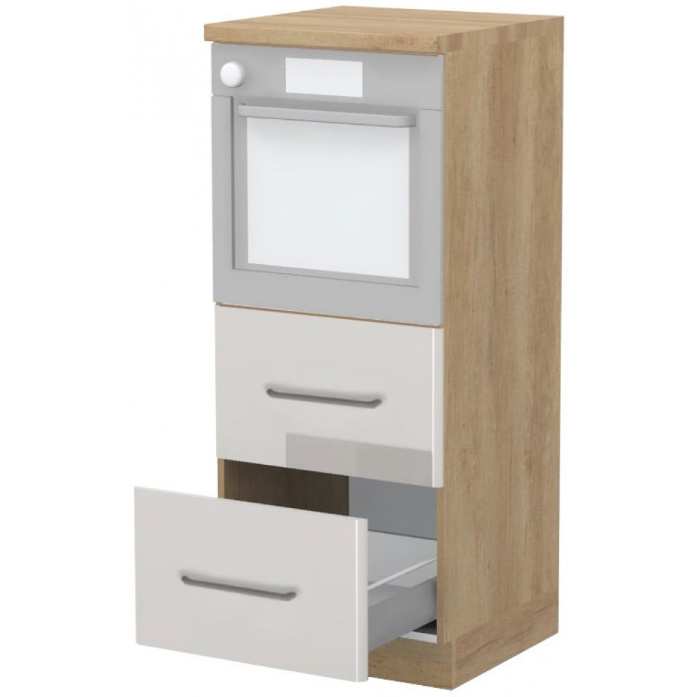 Επιδαπέδιο ντουλάπι φούρνου ψηλό Modena K14-60-2MB-Δρυς - Γκρι ανοιχτό