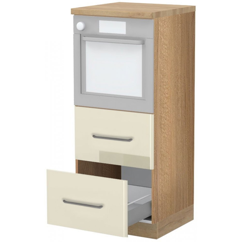 Επιδαπέδιο ντουλάπι φούρνου ψηλό Modena K14-60-2MB-Καρυδί - Μπεζ