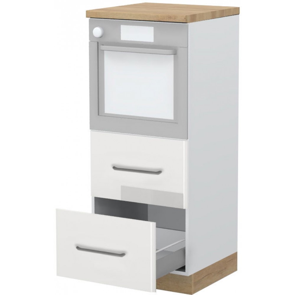 Επιδαπέδιο ντουλάπι φούρνου ψηλό Modena K14-60-2MB-Λευκό - Λευκό γυαλιστερό