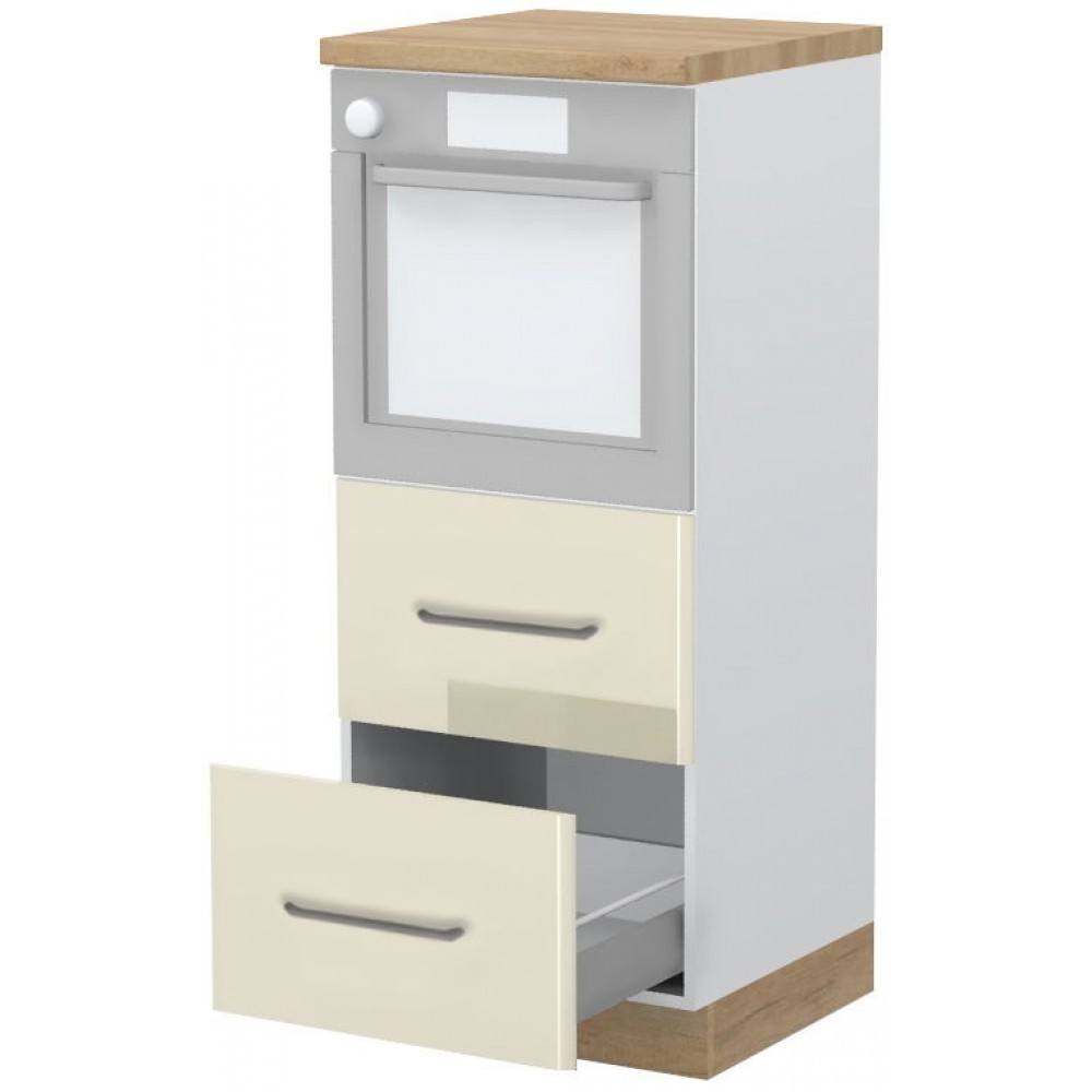 Επιδαπέδιο ντουλάπι φούρνου ψηλό Modena K14-60-2MB-Λευκό - Μπεζ
