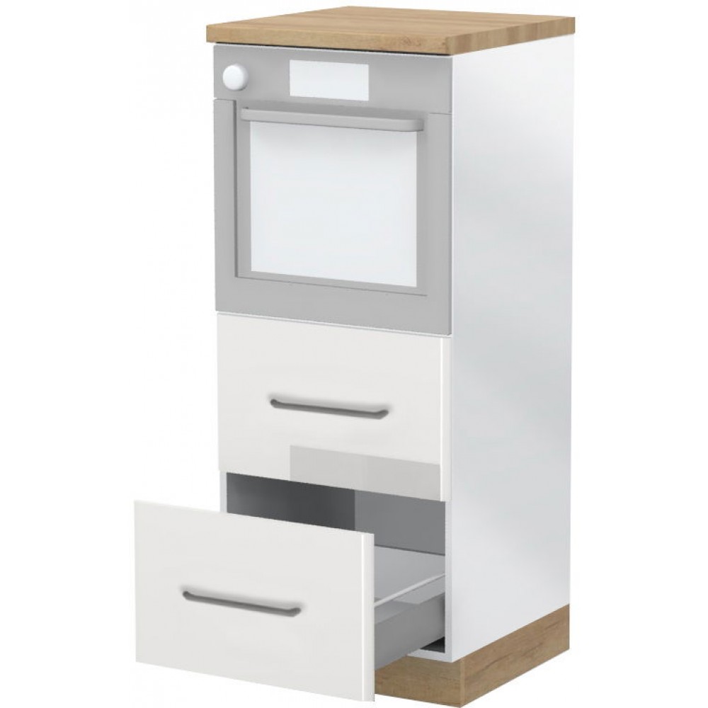 Επιδαπέδιο ντουλάπι φούρνου ψηλό Modena K14-60-2MB-Λευκό γυαλιστερό