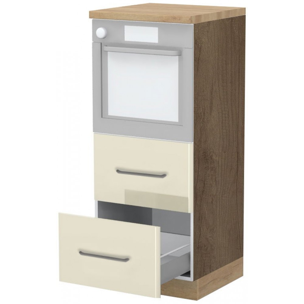 Επιδαπέδιο ντουλάπι φούρνου ψηλό Modena K14-60-2MB-Φυσικό σκούρο - Μπεζ
