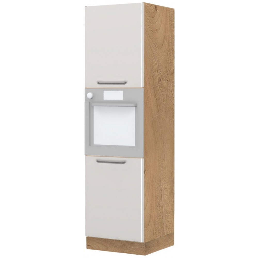 Επιδαπέδιο ντουλάπι φούρνου ψηλό Modena K21-60-2KR-Καρυδί - Γκρι ανοιχτό