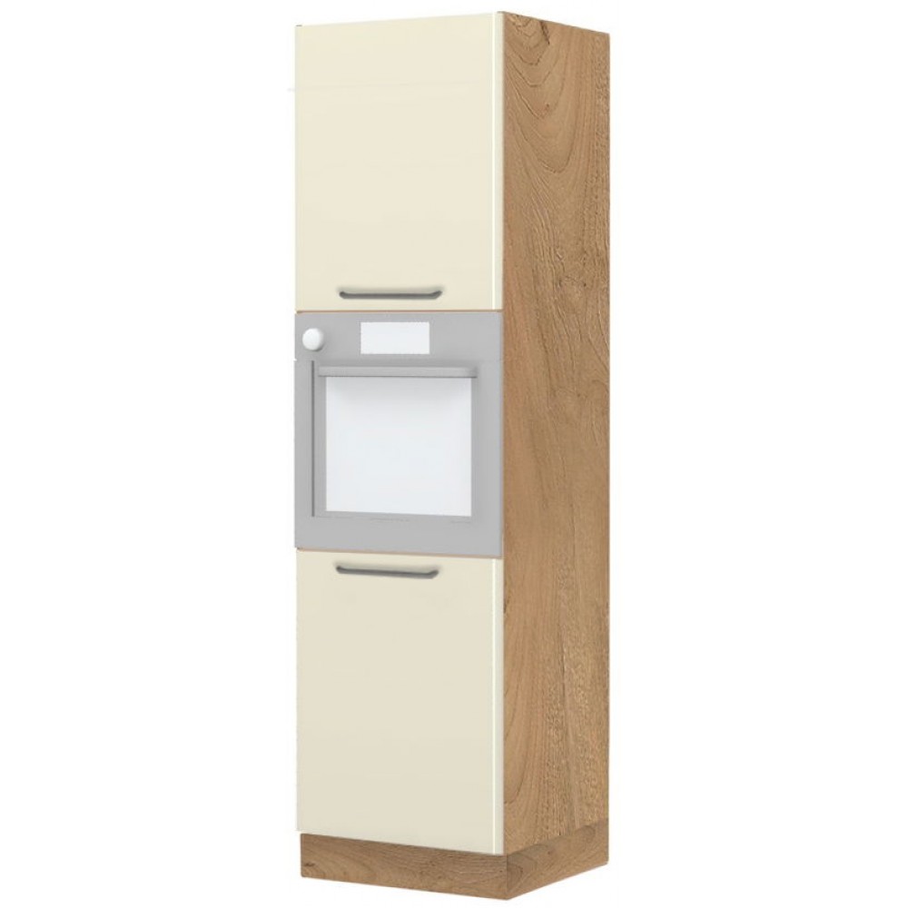 Επιδαπέδιο ντουλάπι φούρνου ψηλό Modena K21-60-2KR-Καρυδί - Μπεζ