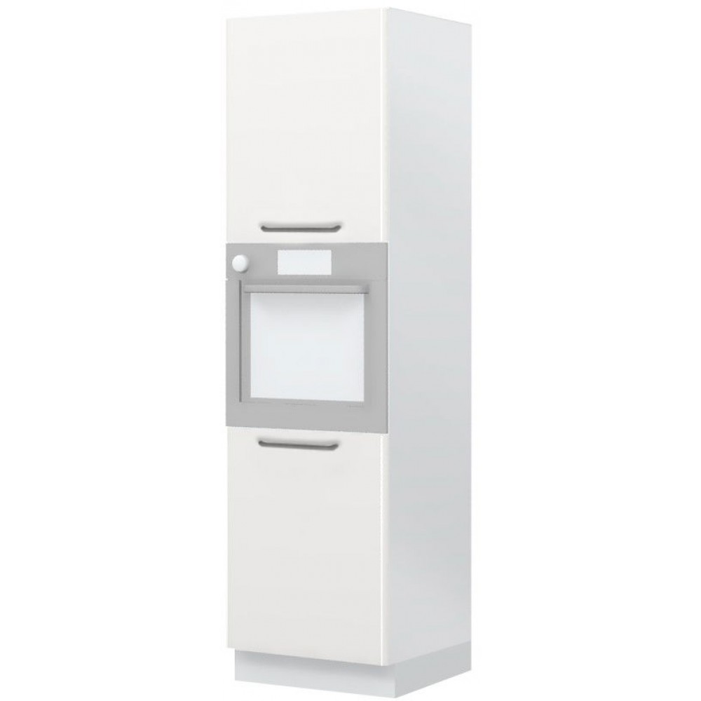 Επιδαπέδιο ντουλάπι φούρνου ψηλό Modena K21-60-2KR-Λευκό γυαλιστερό - Γκρι Ανοιχτό