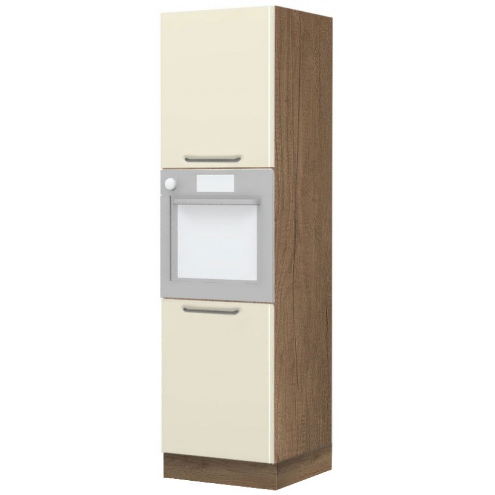 Επιδαπέδιο ντουλάπι φούρνου ψηλό Modena K21-60-2KR-Φυσικό σκούρο - Μπεζ