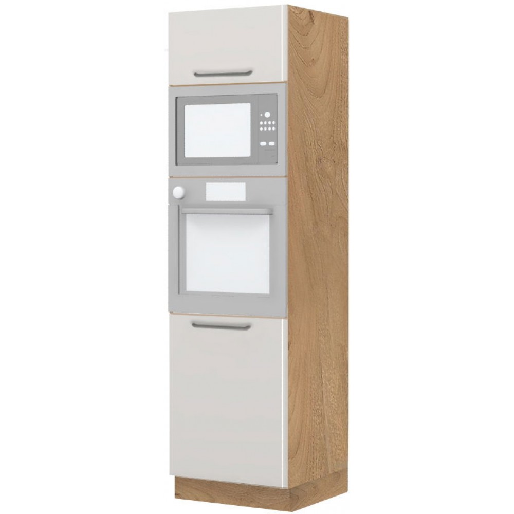 Επιδαπέδιο ντουλάπι φούρνου ψηλό Modena K21-60-RM-Καρυδί - Γκρι ανοιχτό