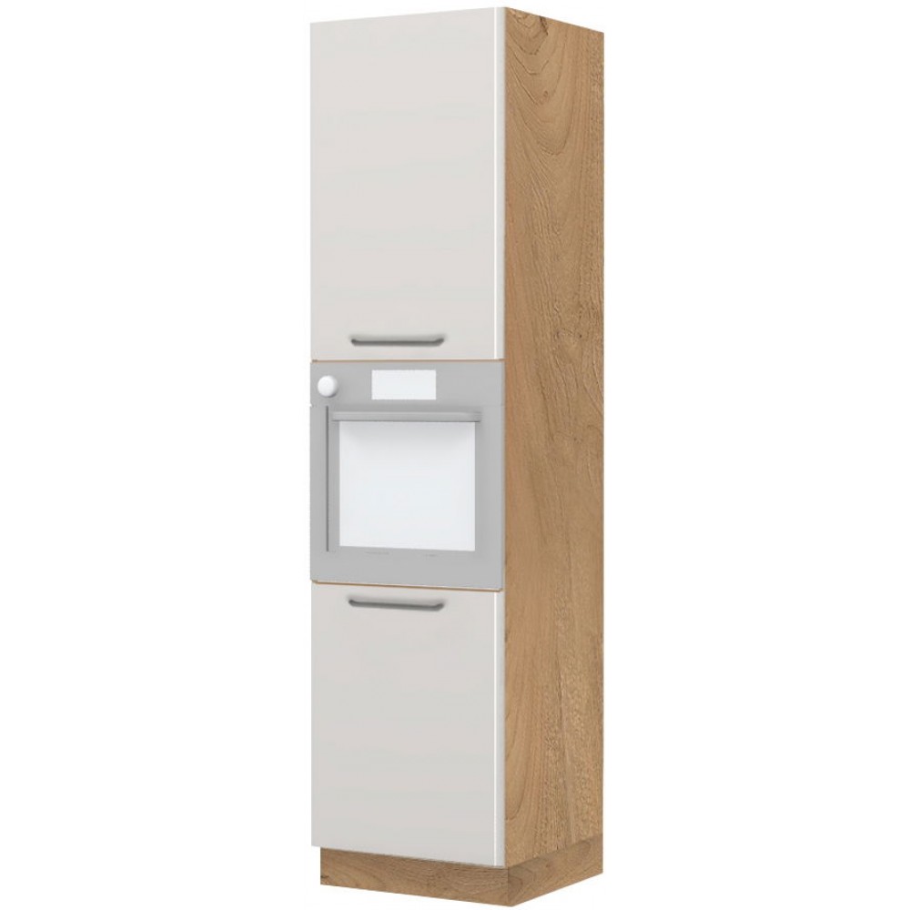 Επιδαπέδιο ντουλάπι φούρνου ψηλό Modena K23-60-2KR-Καρυδί - Γκρι ανοιχτό