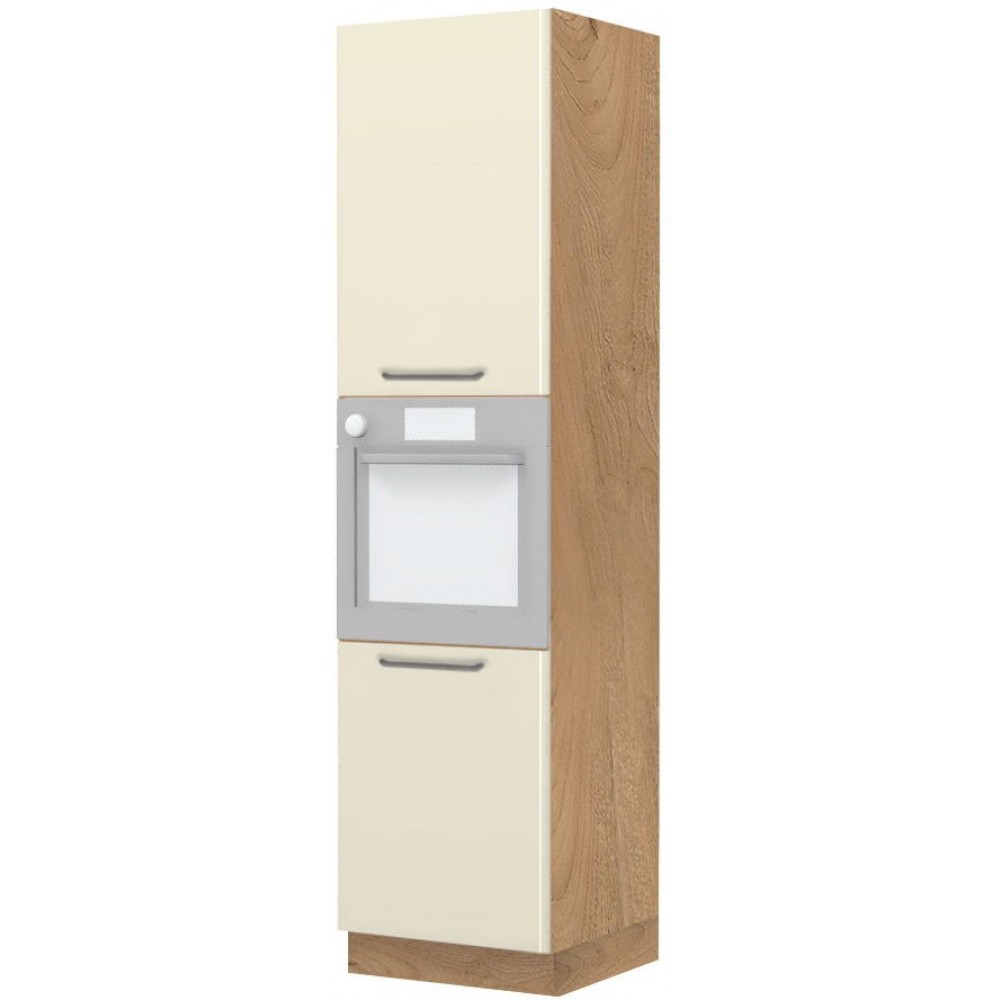 Επιδαπέδιο ντουλάπι φούρνου ψηλό Modena K23-60-2KR-Καρυδί - Μπεζ