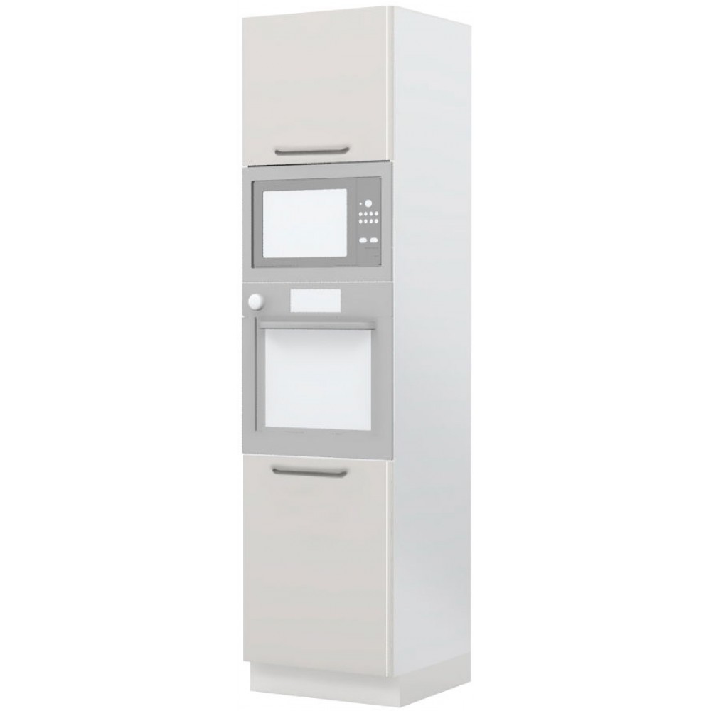 Επιδαπέδιο ντουλάπι φούρνου ψηλό Modena K23-60-RM-Λευκό γυαλιστερό - Γκρι Ανοιχτό