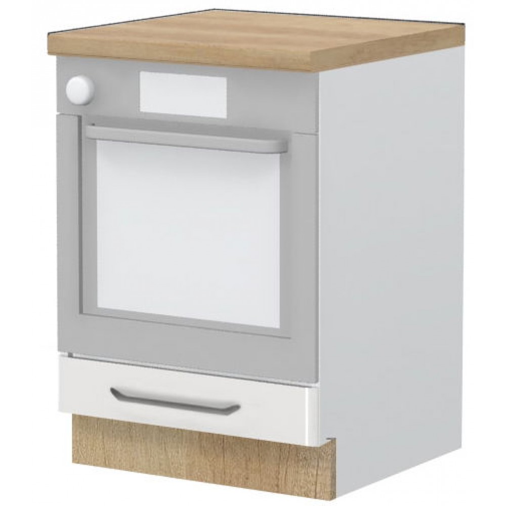 Επιδαπέδιο ντουλάπι φούρνου Modena R-60-R-Λευκό - Λευκό γυαλιστερό