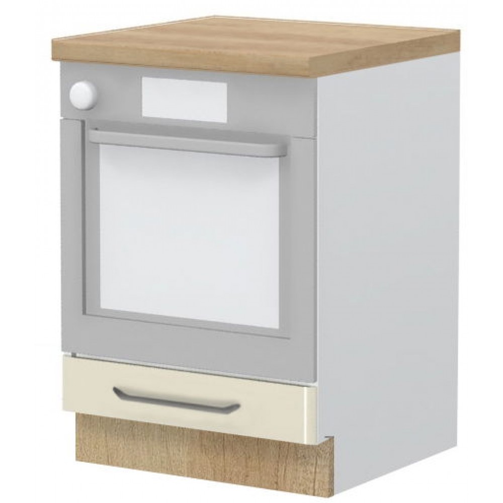 Επιδαπέδιο ντουλάπι φούρνου Modena R-60-R-Λευκό - Μπεζ