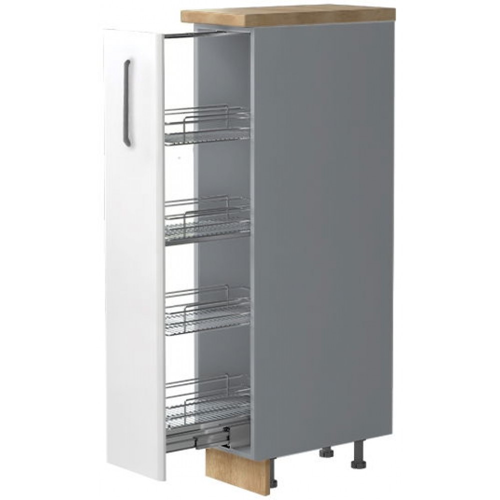 Επιδαπέδιο ντουλάπι ψηλό Modena K14-30-1KZ-Γκρι - Λευκό γυαλιστερό