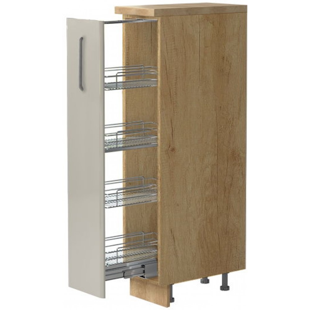 Επιδαπέδιο ντουλάπι ψηλό Modena K14-30-1KZ-Δρυς - Γκρι ανοιχτό